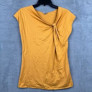 Uterque Gold Knot Front Top Short Sleeve Womens Size S